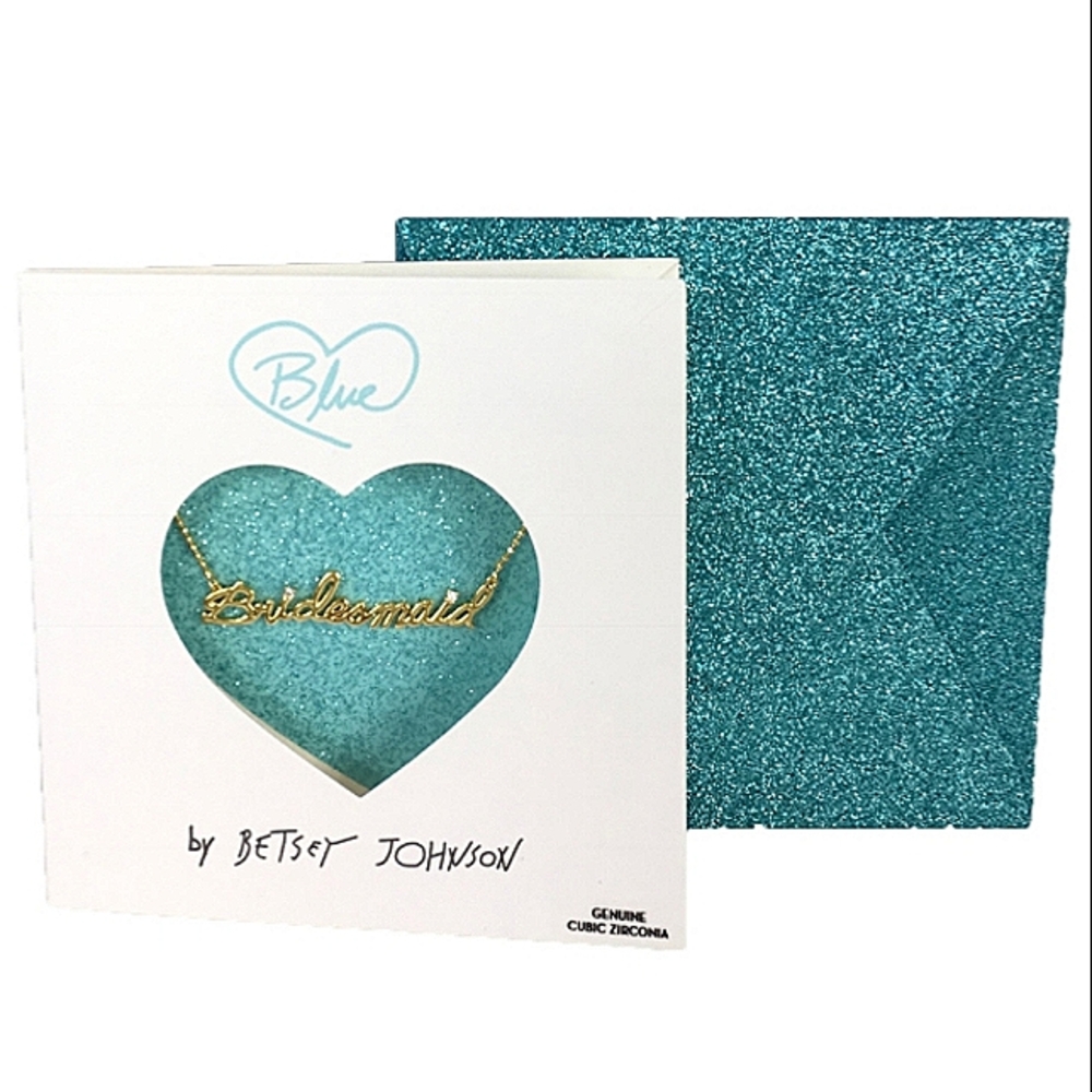 New! Blue by BETSEY JOHNSON Bridesmaid Cubic Zirconia Necklace.